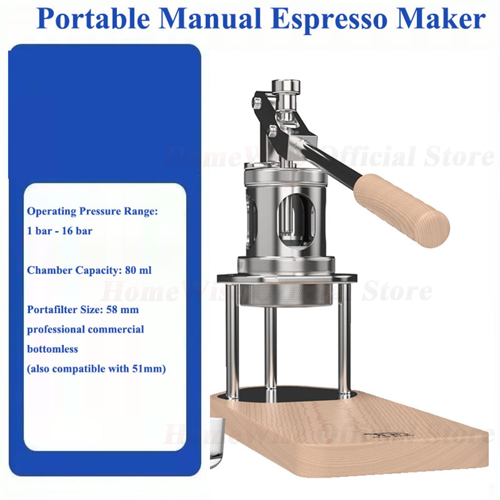 Pressure Gauge Espresso - LXCHAN WS/WS1 Portable Manual Espresso Maker