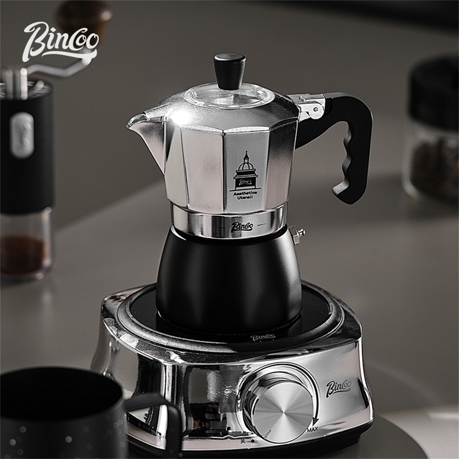 BINCOO Double Valve Moka Pot，E - Coffee Equipment Machine recension och pris