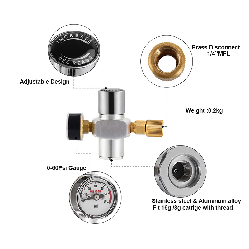 0-60PSI Beer Keg Co2 Charger,P - Coffee Equipment Machine recension och pris
